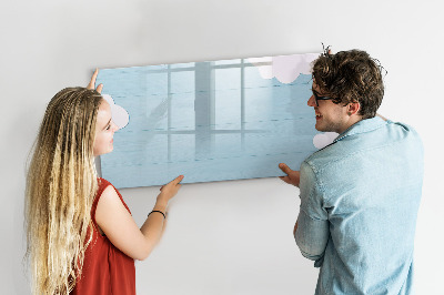 Schreib magnettafel Spaß mit Wolken und Fotos