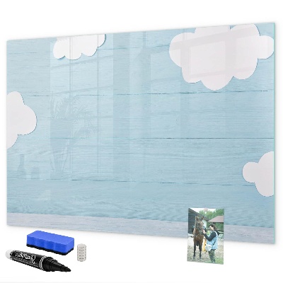 Schreib magnettafel Spaß mit Wolken und Fotos