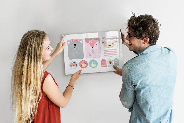 Schreib magnettafel Bunter Planer mit Tiermotiven