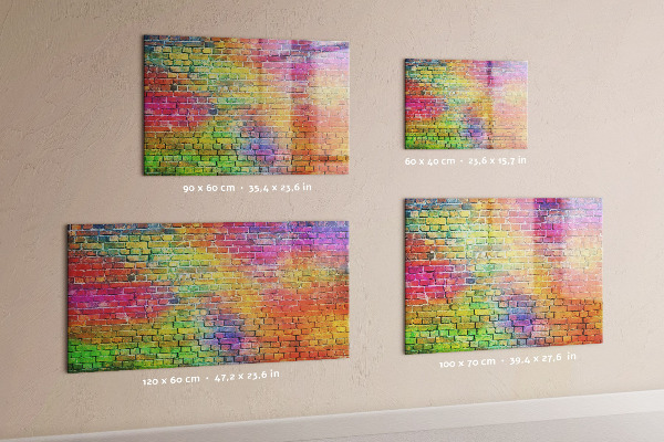 Magnettafel zum schreiben Eine farbenfrohe Wand mit Platz für Fotos