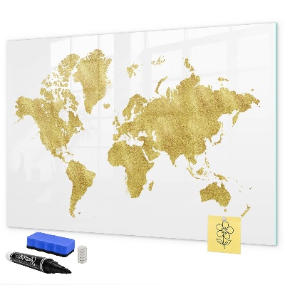Schreib magnettafel Weltkarte mit Platz für Fotos