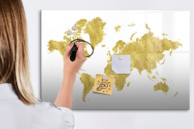 Schreib magnettafel Weltkarte mit Platz für Fotos