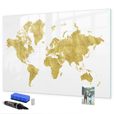 Schreib magnettafel Weltkarte mit Platz für Fotos