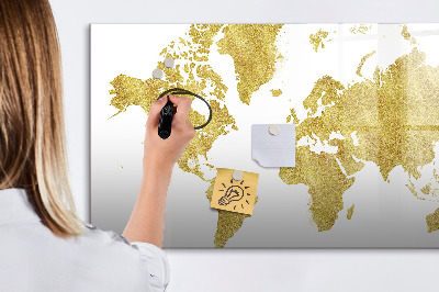 Schreib magnettafel Weltkarte mit Platz für Fotos