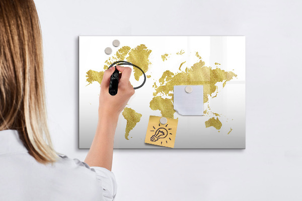 Schreib magnettafel Weltkarte mit Platz für Fotos