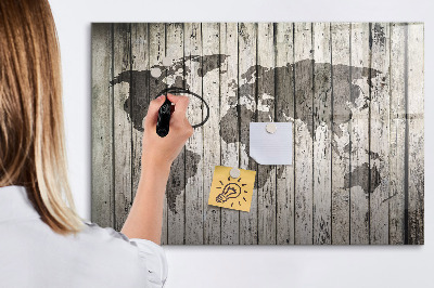 Schreib magnettafel Weltkarte mit Platz für Fotos