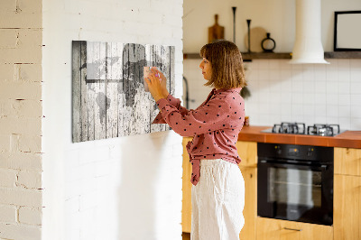 Schreib magnettafel Weltkarte mit Platz für Fotos