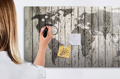 Schreib magnettafel Weltkarte mit Platz für Fotos