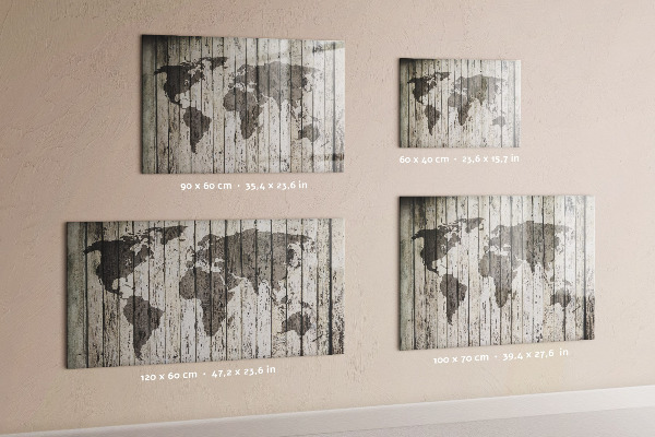 Schreib magnettafel Weltkarte mit Platz für Fotos