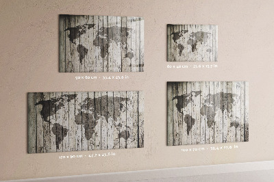 Schreib magnettafel Weltkarte mit Platz für Fotos