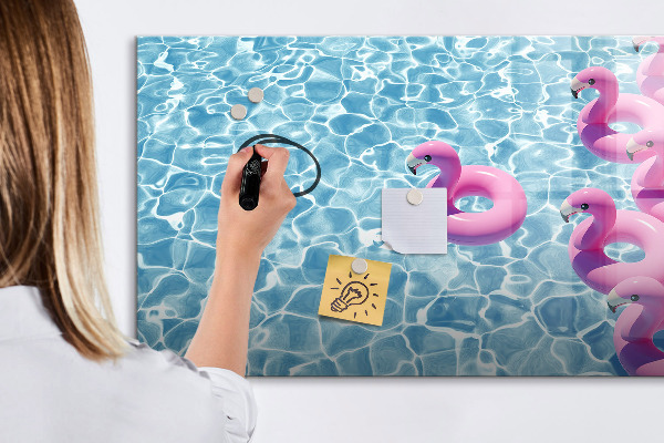 Schreib magnettafel Fröhliche Momente am Wasser mit Flamingos