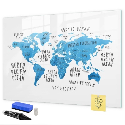 Magnettafel zum schreiben Weltkarte zur Fotopersonalisierung