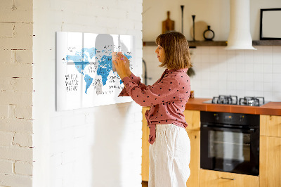 Magnettafel zum schreiben Weltkarte zur Fotopersonalisierung