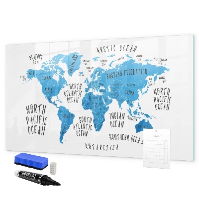 Magnettafel zum schreiben Weltkarte zur Fotopersonalisierung