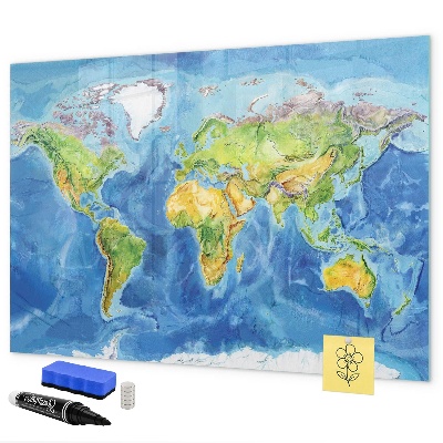 Schreib magnettafel Weltkarte mit Fotostandorten