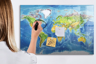 Schreib magnettafel Weltkarte mit Fotostandorten