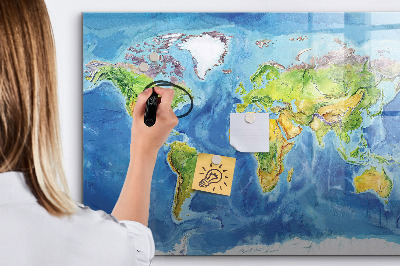 Schreib magnettafel Weltkarte mit Fotostandorten