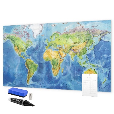 Schreib magnettafel Weltkarte mit Fotostandorten