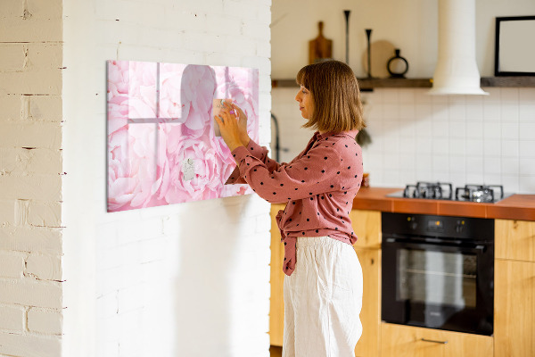 Schreib magnettafel Blumenmotiv mit Platz für Fotos
