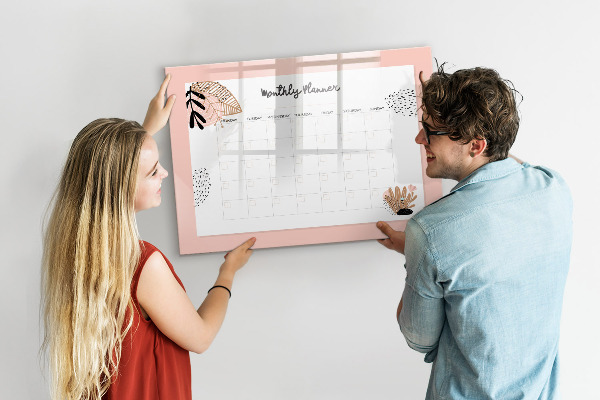 Magnettafel zum schreiben Monatsplaner mit Platz für Fotos