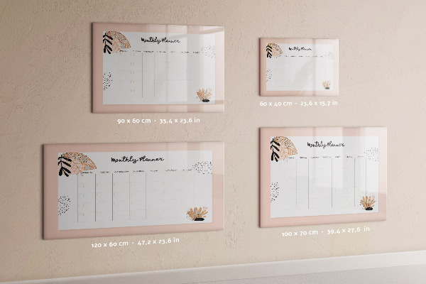 Magnettafel zum schreiben Monatsplaner mit Platz für Fotos