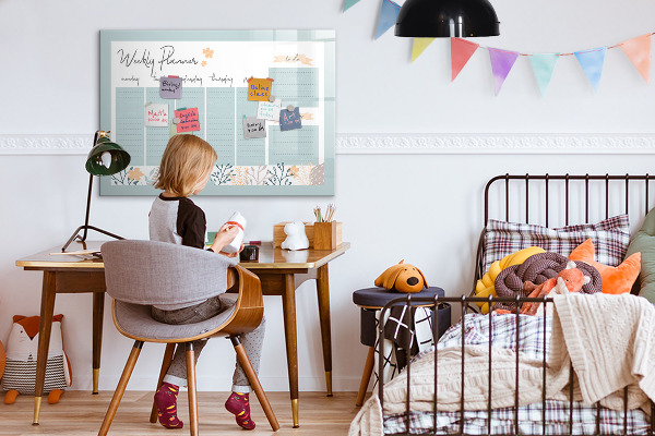 Magnettafel zum schreiben Wochenplaner mit Platz für Fotos