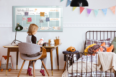 Magnettafel zum schreiben Wochenplaner mit Platz für Fotos
