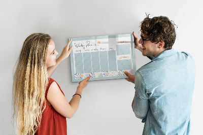Magnettafel zum schreiben Wochenplaner mit Platz für Fotos