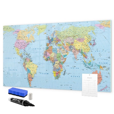Schreib magnettafel Weltkarte mit persönlichen Fotos