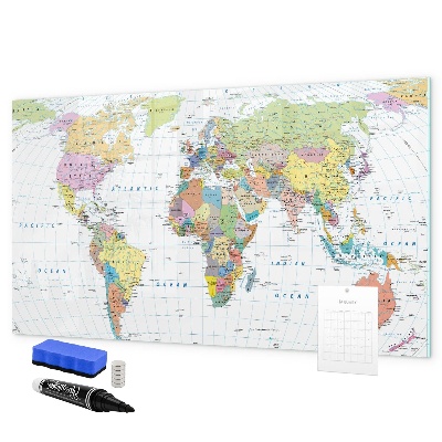 Magnettafel zum schreiben Weltkarte mit persönlichen Fotos