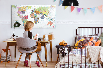 Magnettafel zum schreiben Weltkarte mit persönlichen Fotos