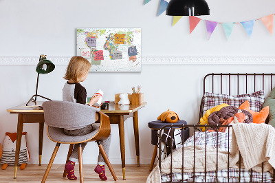 Magnettafel zum schreiben Weltkarte mit persönlichen Fotos