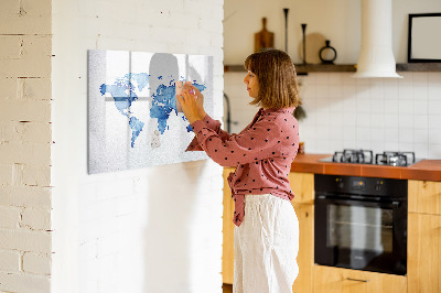 Magnettafel zum schreiben Eine Weltkarte mit persönlichen Erinnerungen