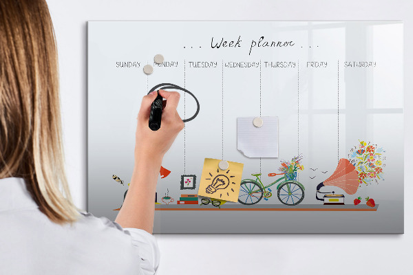 Schreib magnettafel Wochenplaner mit Fotos und Notizen