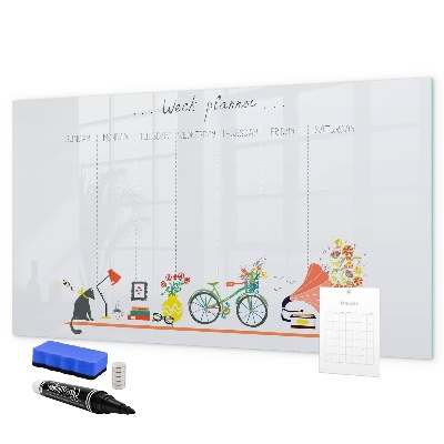 Schreib magnettafel Wochenplaner mit Fotos und Notizen