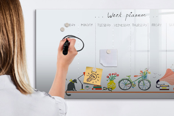 Schreib magnettafel Wochenplaner mit Fotos und Notizen