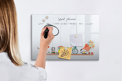 Schreib magnettafel Wochenplaner mit Fotos und Notizen