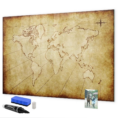 Magnettafel zum schreiben Eine Weltkarte mit persönlichen Erinnerungen