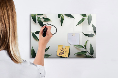 Schreib magnettafel Stilvolle Memotafel mit Pflanzen