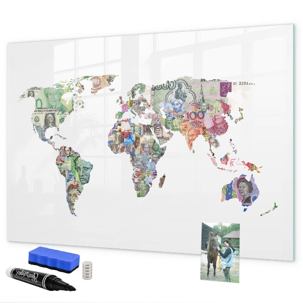 Schreib magnettafel Eine Weltkarte mit persönlichen Erinnerungen