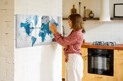 Magnettafel zum schreiben Weltkarte mit persönlichen Fotos