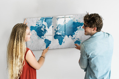 Magnettafel zum schreiben Weltkarte mit persönlichen Fotos