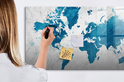 Magnettafel zum schreiben Weltkarte mit persönlichen Fotos