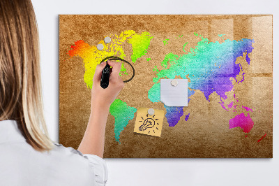 Schreib magnettafel Bunte Karte mit Fotopunkten