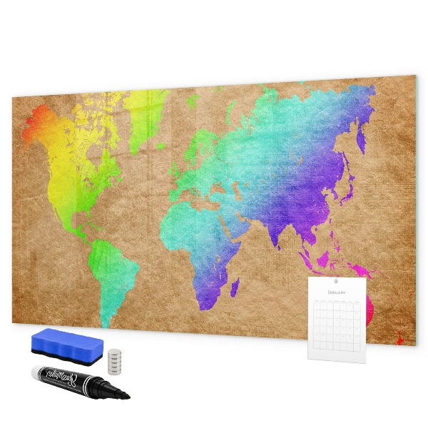 Schreib magnettafel Bunte Karte mit Fotopunkten