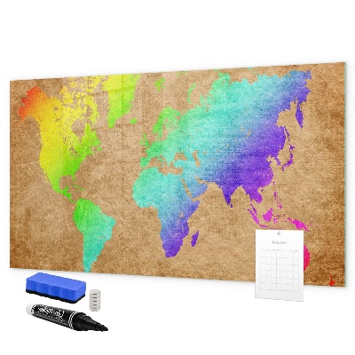 Schreib magnettafel Bunte Karte mit Fotopunkten