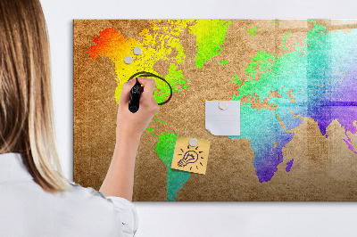 Schreib magnettafel Bunte Karte mit Fotopunkten