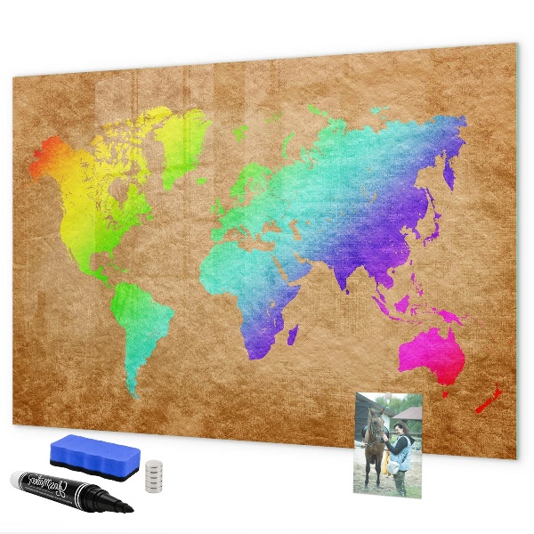 Schreib magnettafel Bunte Karte mit Fotopunkten