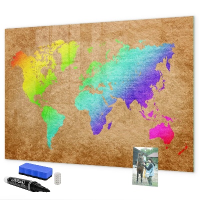 Schreib magnettafel Bunte Karte mit Fotopunkten