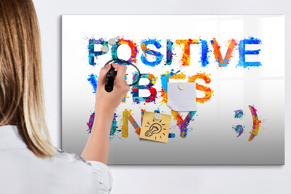 Magnettafel zum schreiben Positive Stimmung in einem farbenfrohen Stil